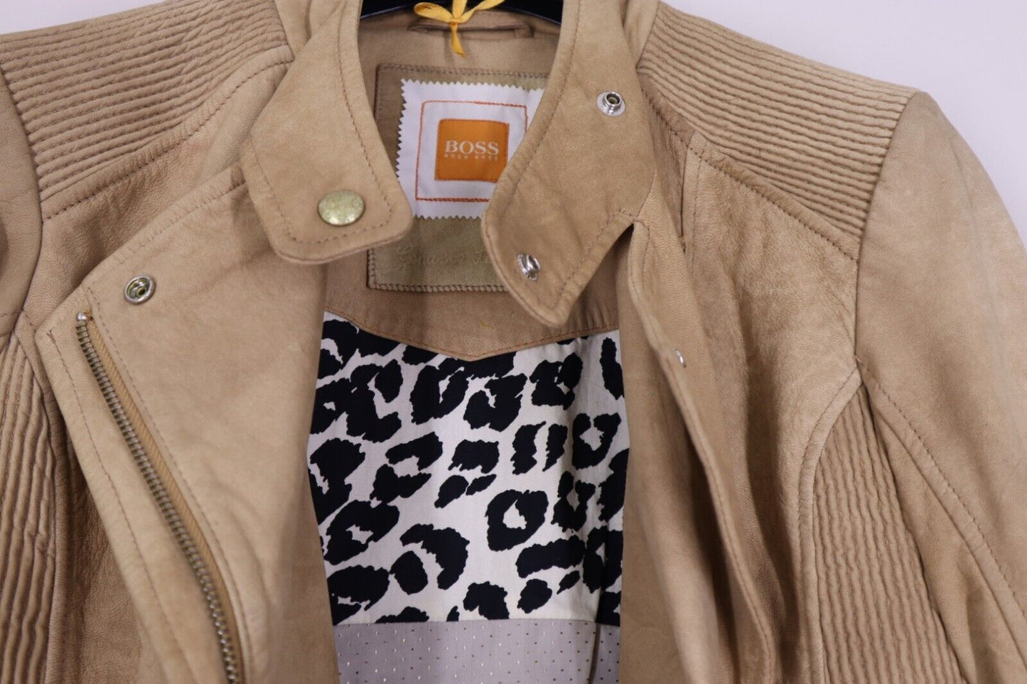 Hugo Boss - Donna Giubbotto Di Pelle Jacket Real Leather TG 40 IT SIZE S