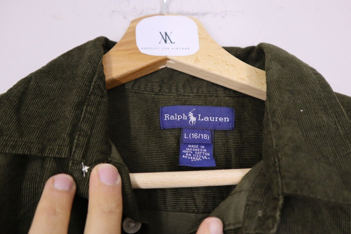 RALPH LAUREN - CAMICIA UOMO INVERNALE WINTER MAN SHIRT TG. L SIZE L 16-18Y