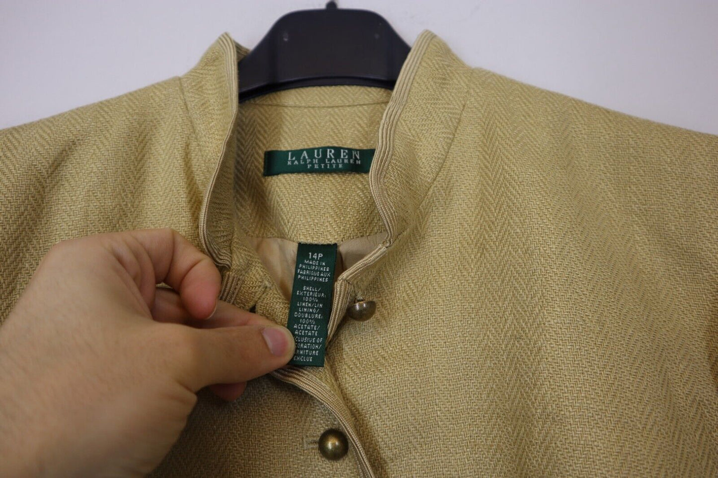 Camicia Ralph Lauren Petite Taglia 14p Donna Logo Lino (TG.46 IT)