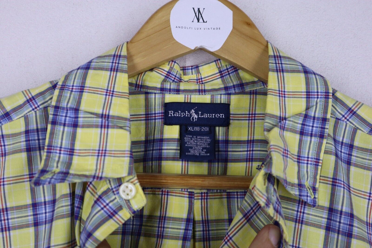 RALPH LAUREN - CAMICIA UOMO INVERNALE WINTER MAN SHIRT TG XL SIZE XL 18 20Y