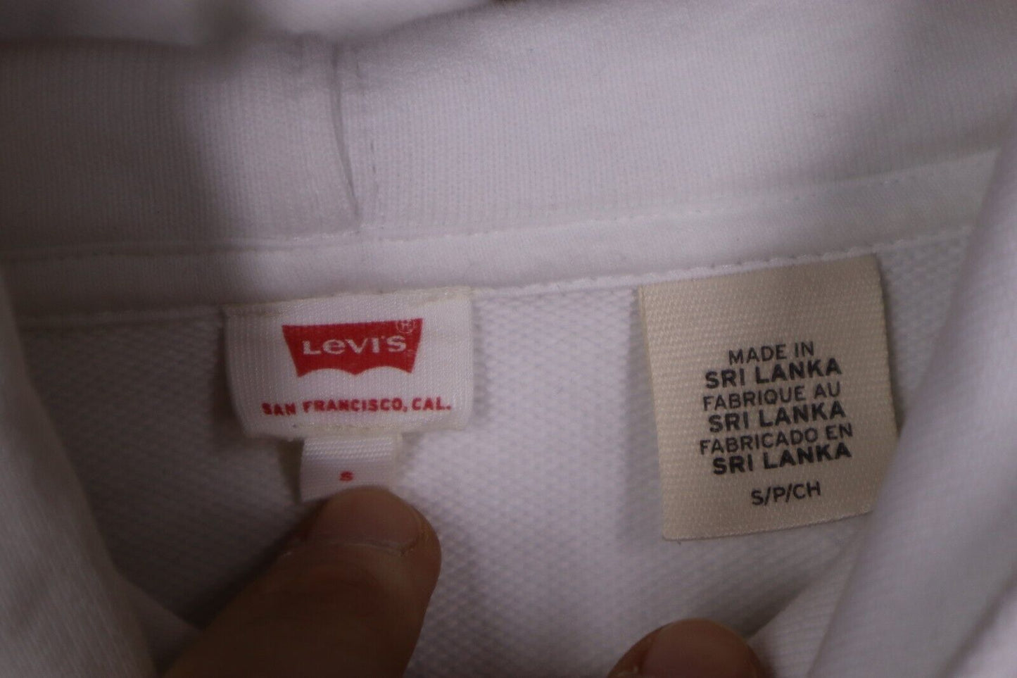 MAGLIA FELPA FELPE DONNA LEVIS COTONE BIANCO ORIGINALE PE TG S