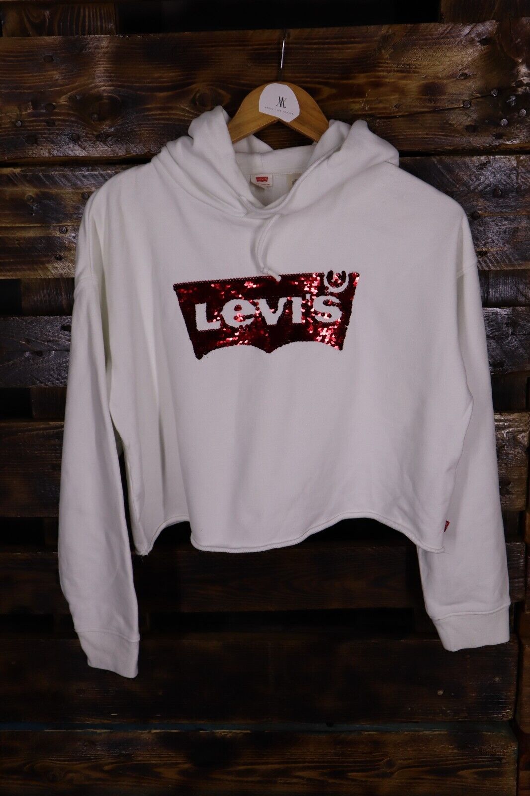 MAGLIA FELPA FELPE DONNA LEVIS COTONE BIANCO ORIGINALE PE TG S