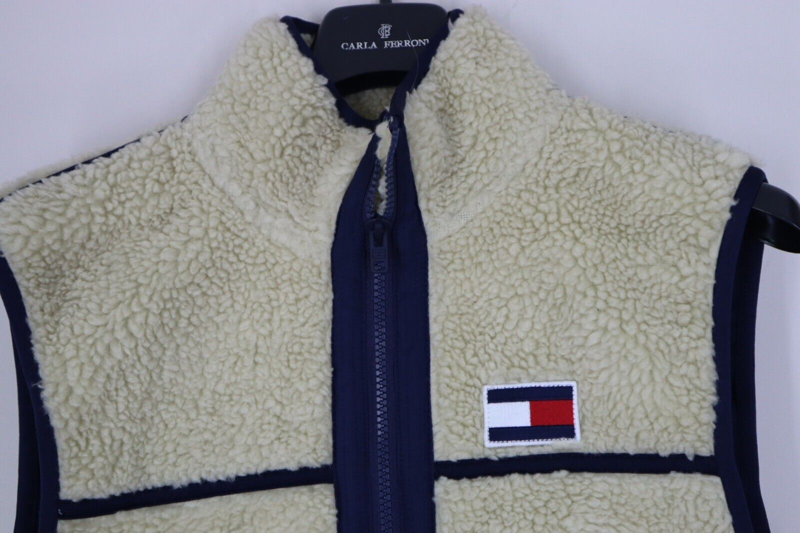 Tommy Hilfiger - Smanicato Gilet Donna Taglia M Size M Sherpa Woman