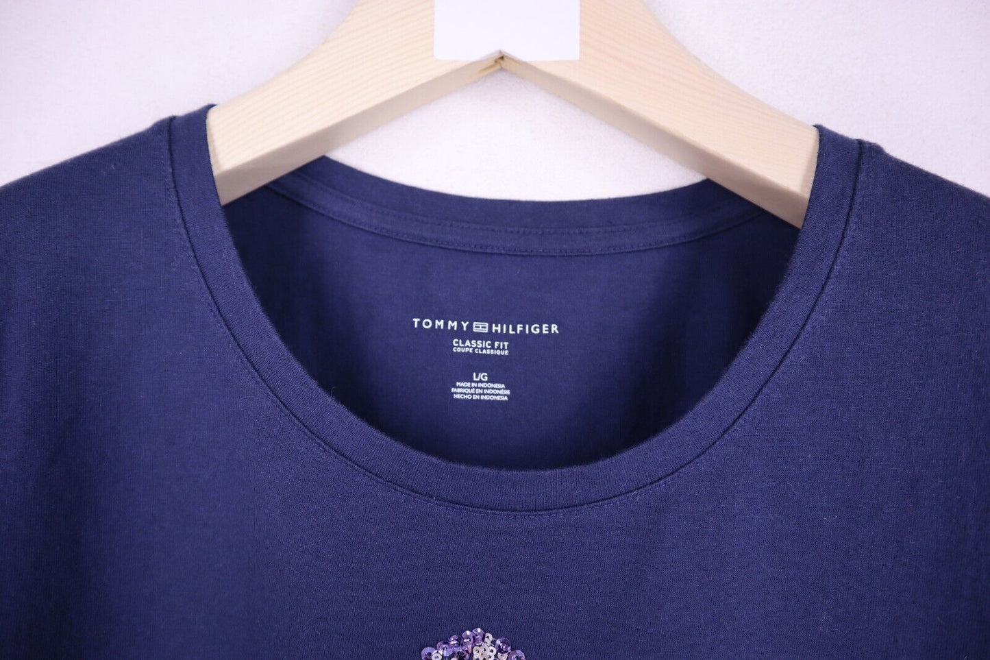 TOMMY HILFIGER T-Shirt Logo maglietta donna WOMAN TG L con manica corta