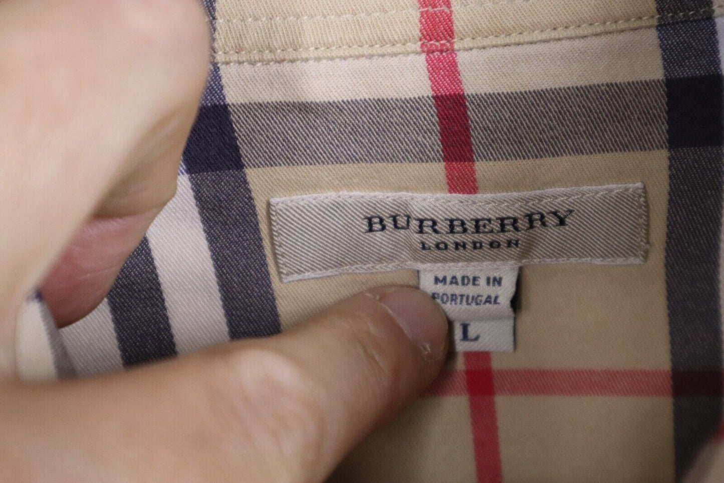 Camicia Burberry Donna TG L Trama Classica Quadri Beige Nero BordeauxPre Owned