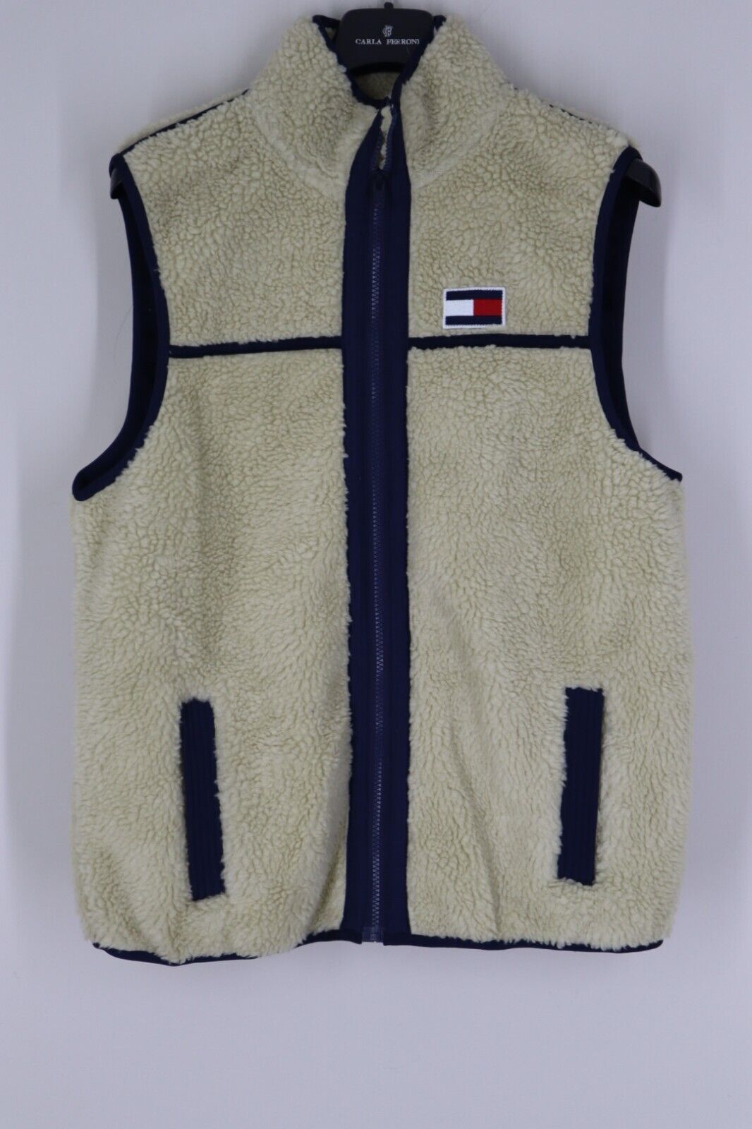 Tommy Hilfiger - Smanicato Gilet Donna Taglia M Size M Sherpa Woman