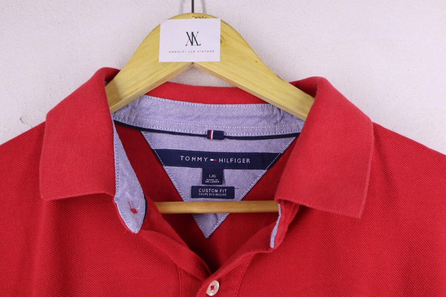 Tommy Hilfiger - T-shirt POLO Uomo TG L SIZE L cotone CUSTOM FIT