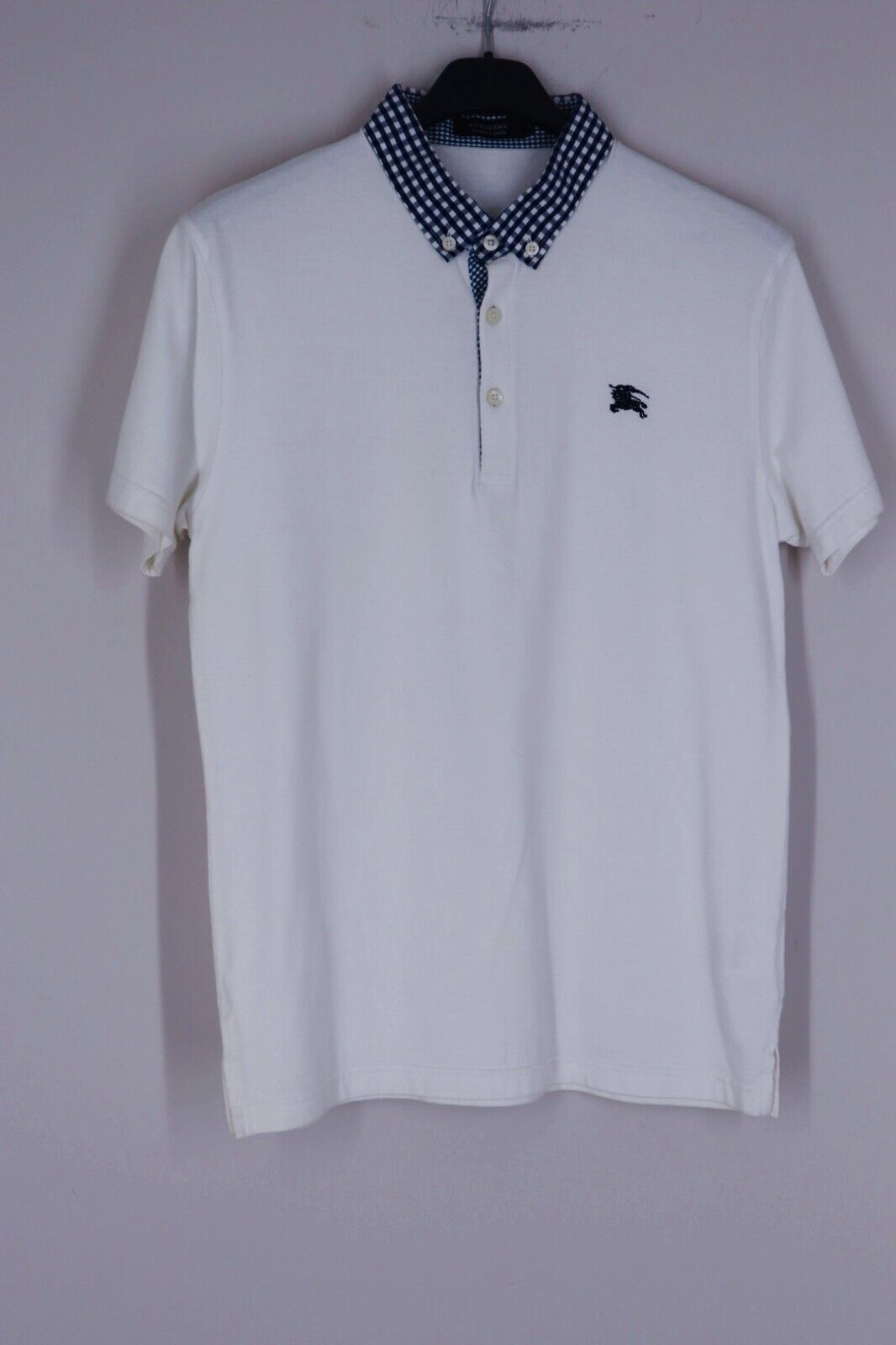 Burberry - Polo Uomo Bianco White Logo Taglia M Size 2 Black Label