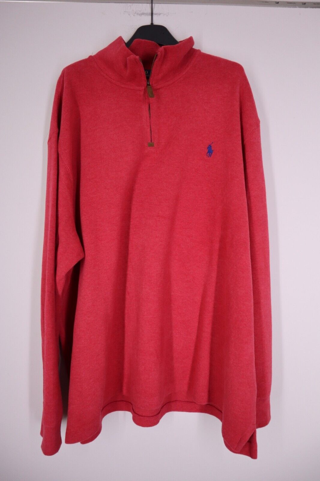 Ralph Lauren Uomo TG XXL Felpa RL mezza zip Rossa con cerniera