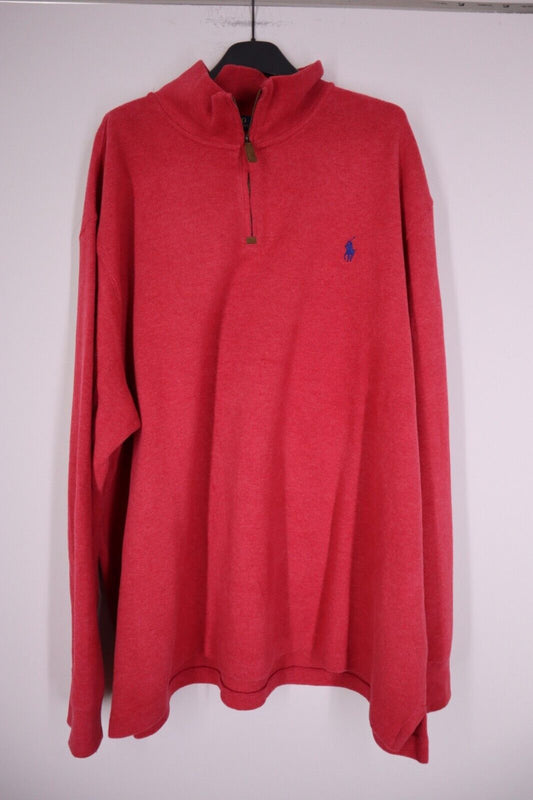 Ralph Lauren Uomo TG XXL Felpa RL mezza zip Rossa con cerniera