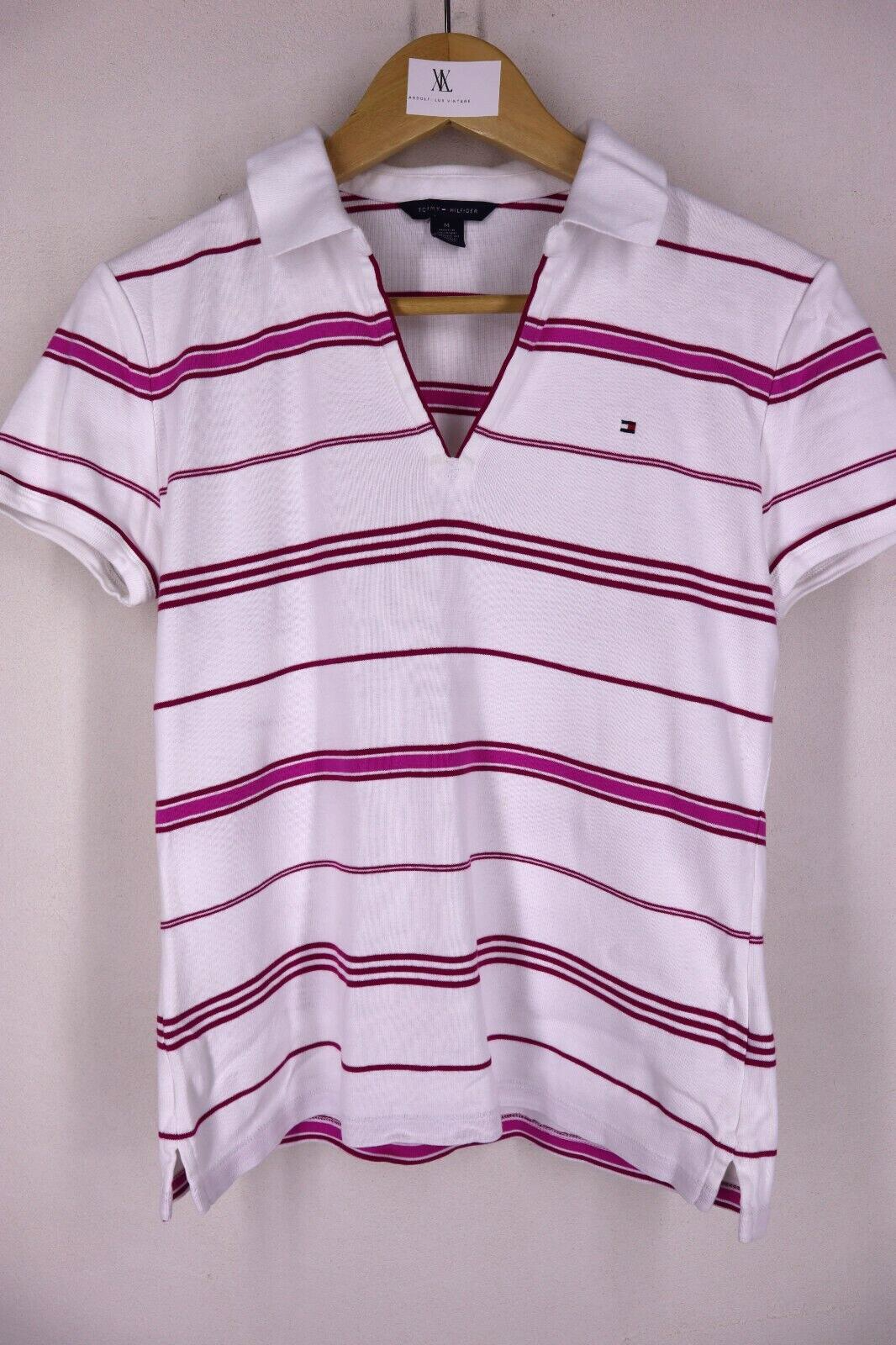 TOMMY HILFIGER POLO T-Shirt Logo maglietta donna WOMAN TG M con manica corta