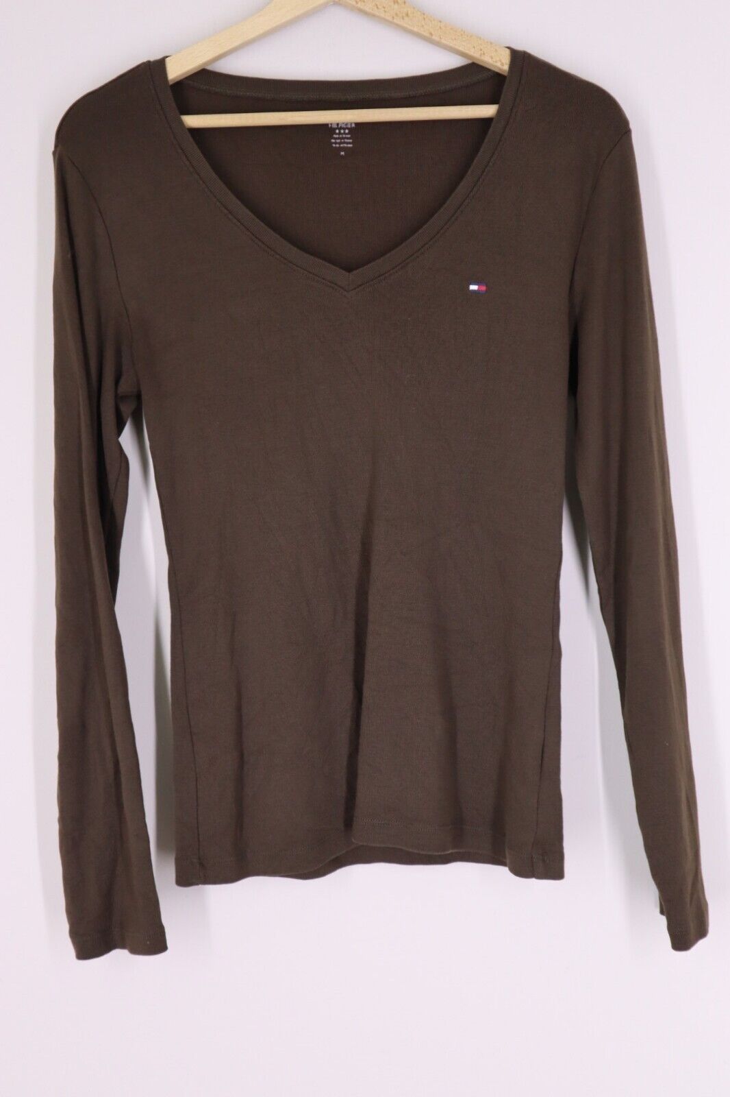 Tommy Hilfiger Donna - Maglia a Maniche Lunghe Cotone Woman Logo TG. M