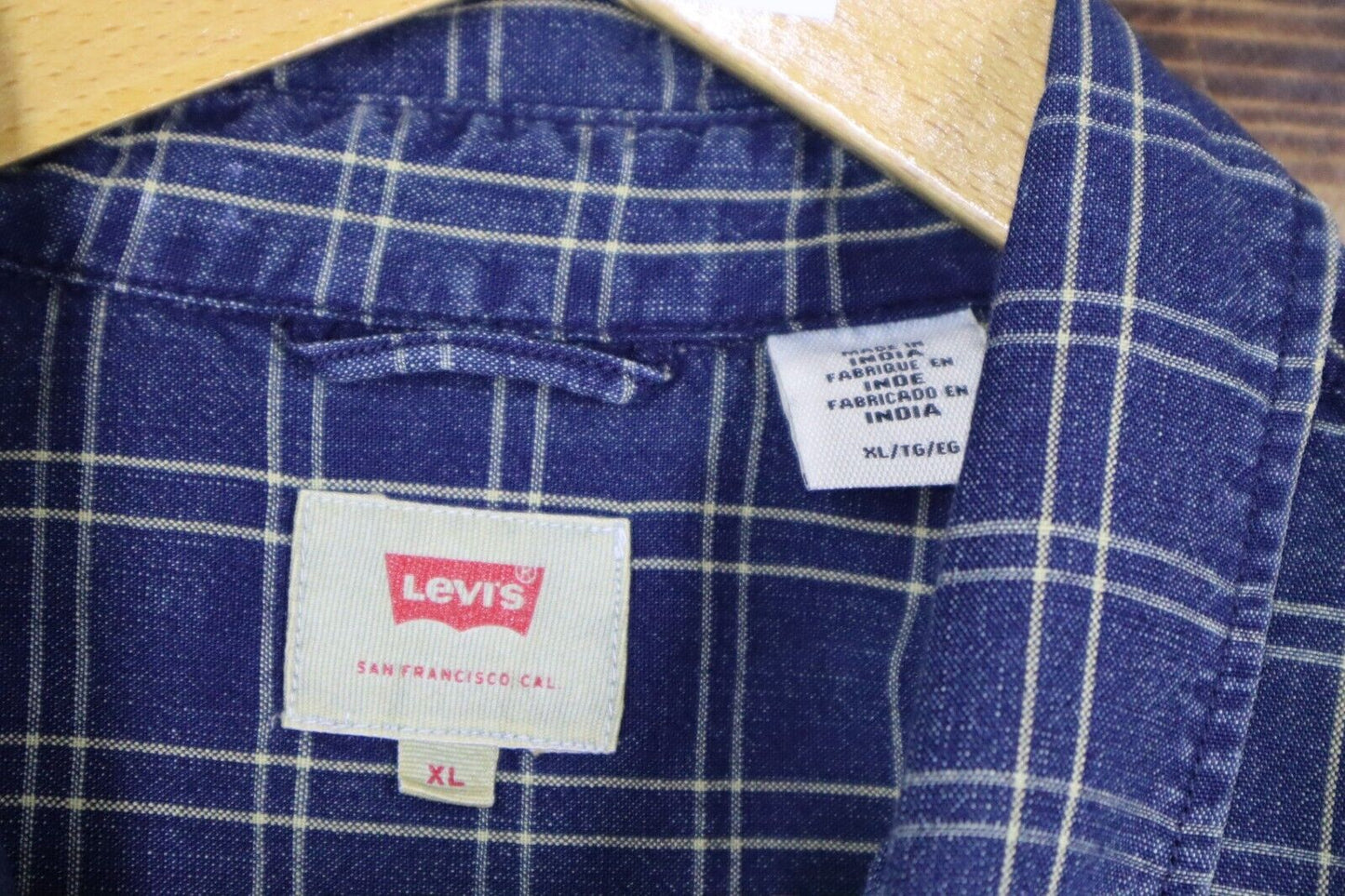 Levis - Camicia Uomo  Comfort Blu Notte Cotone Manica lunga Pre Owned TG XL