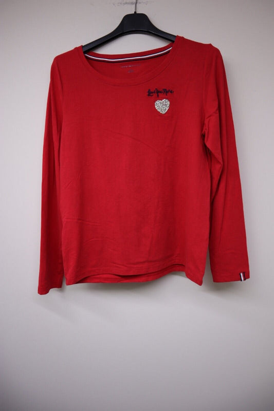 Tommy Hilfiger Donna - Maglia a Maniche Lunghe Cotone Woman Logo TG. M