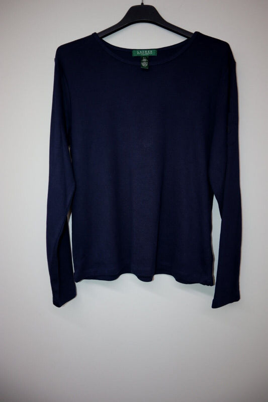 Ralph Lauren Donna - Maglia a Maniche Lunghe Cotone Woman Logo TG. L