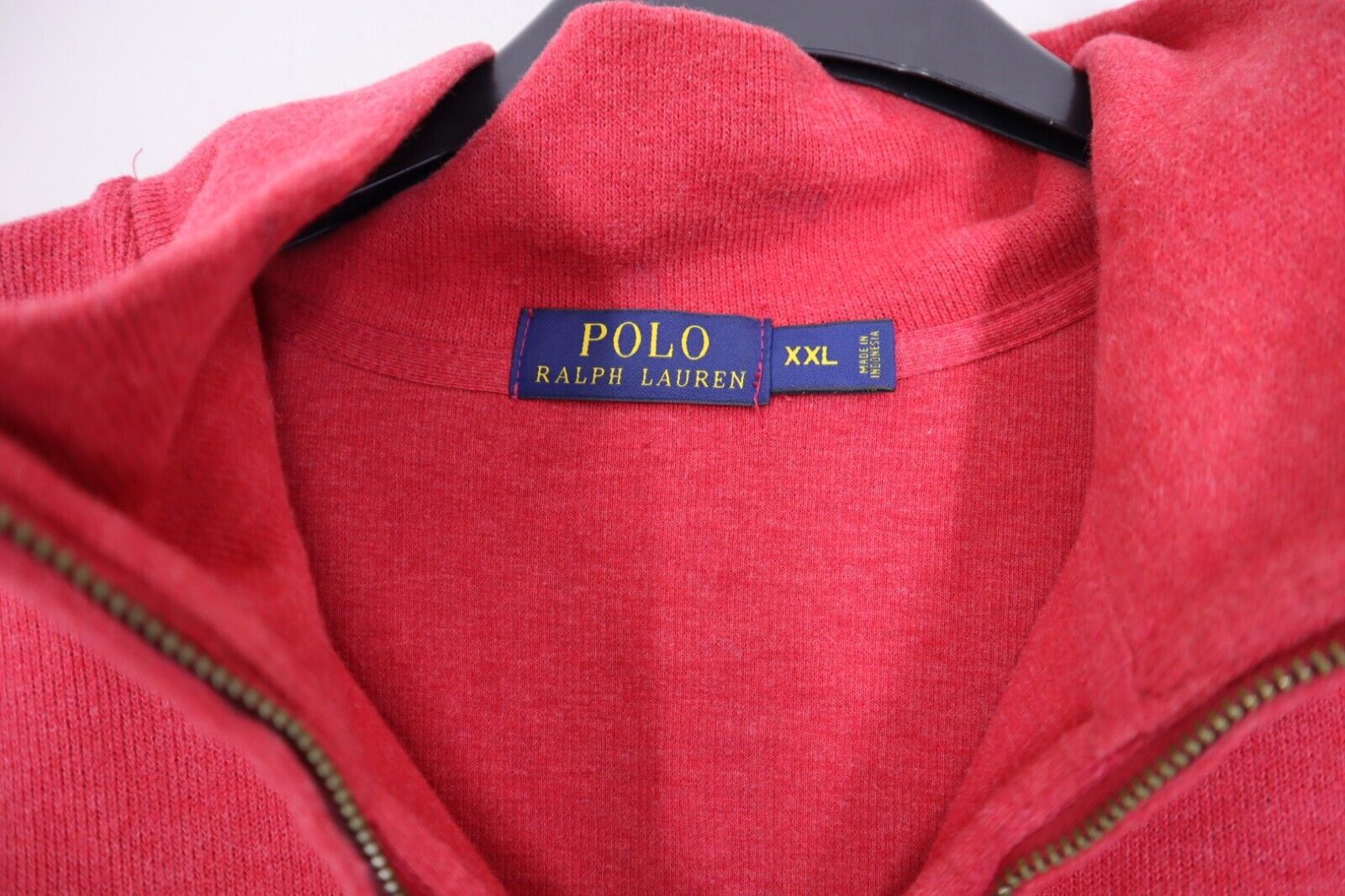 Ralph Lauren Uomo TG XXL Felpa RL mezza zip Rossa con cerniera