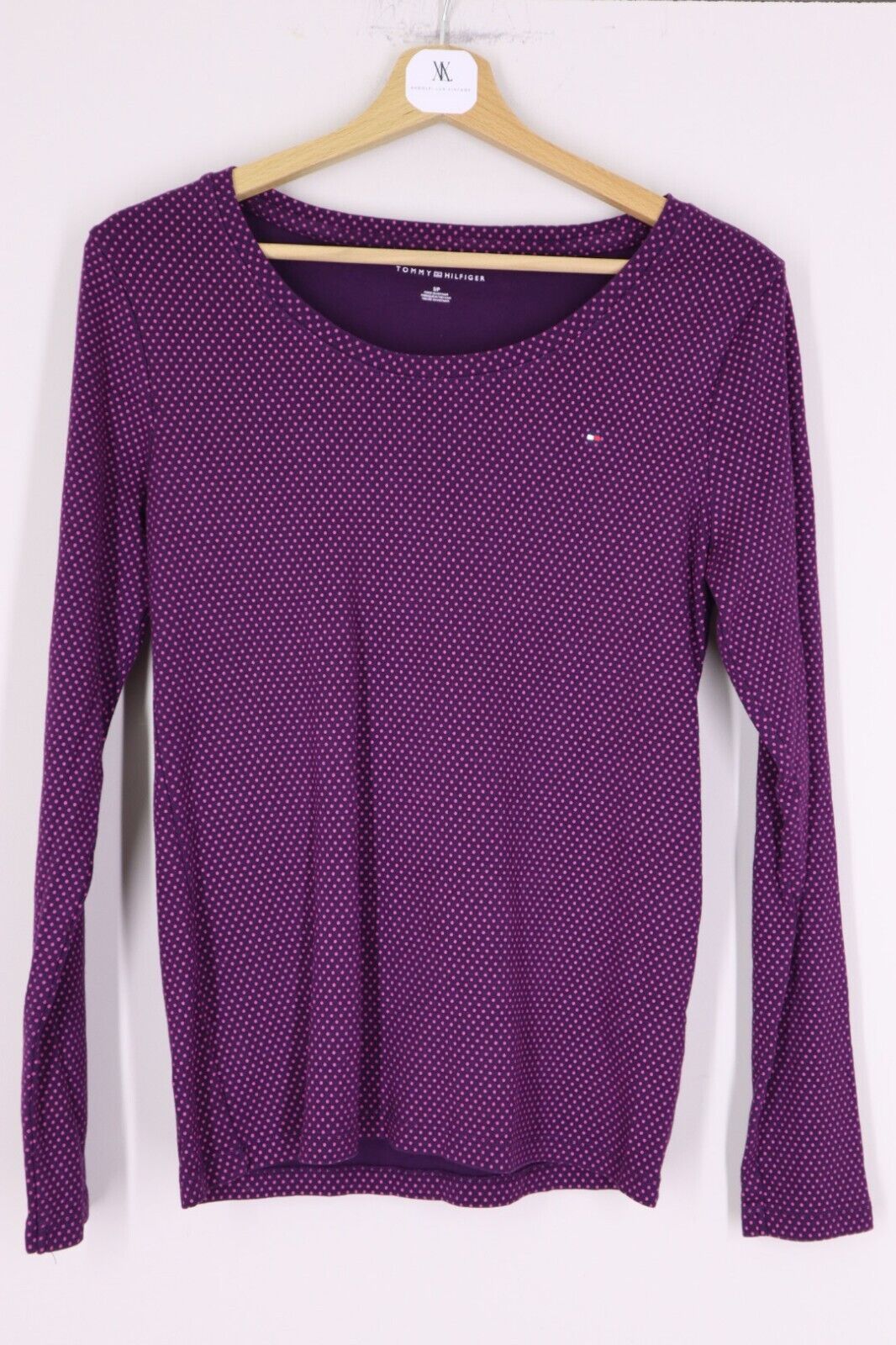 Tommy Hilfiger Donna - Maglia a Maniche Lunghe Cotone Woman Logo TG S SIZE S