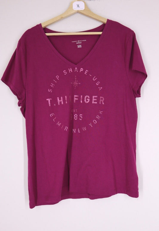 TOMMY HILFIGER T-Shirt Logo maglietta donna WOMAN TG XL SIZE XL con manica corta