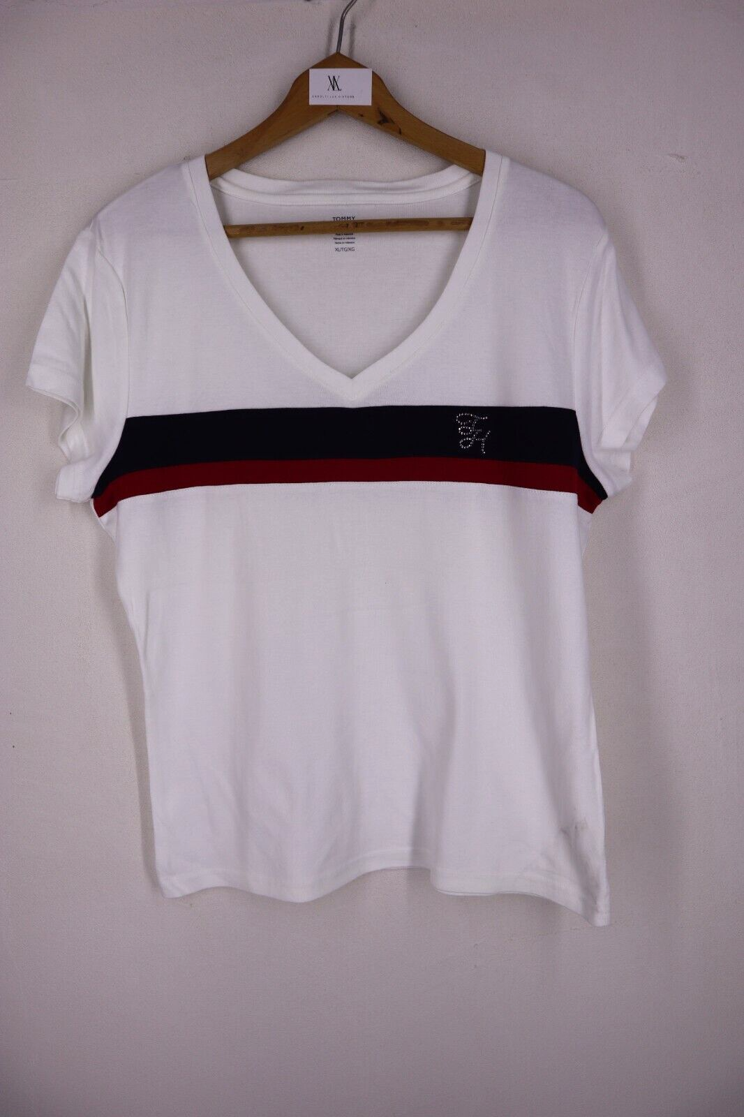 TOMMY HILFIGER T-Shirt Logo maglietta donna WOMAN TG XL SIZE XL con manica corta