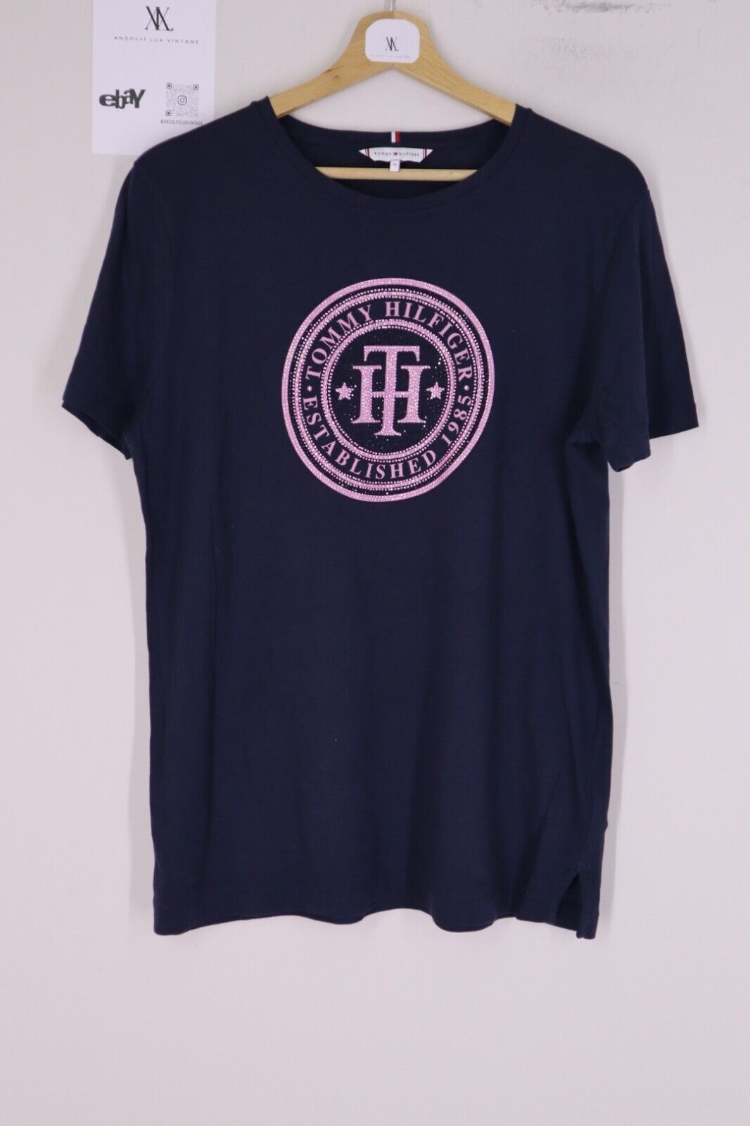 TOMMY HILFIGER T-Shirt Logo maglietta donna con manica corta TG M