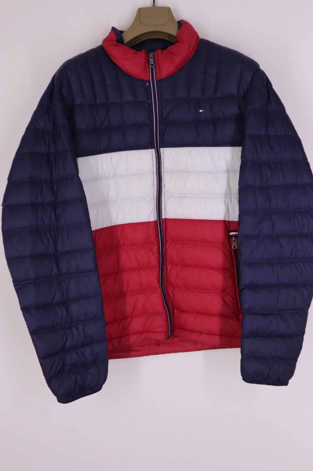 Tommy Hilfiger Giubbotto Uomo Taglia L Giubbino Giacca Blu Piumino Inverno