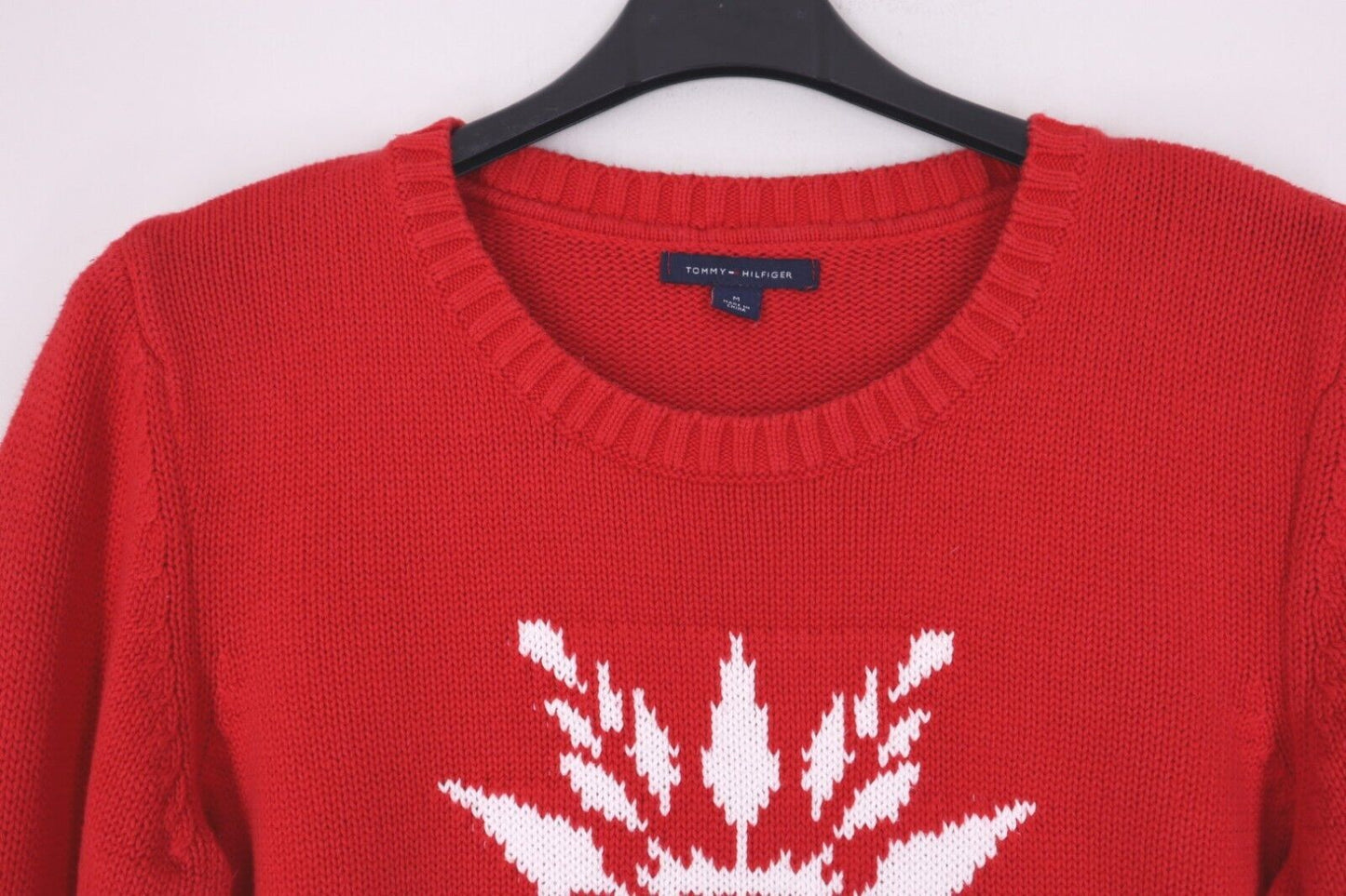 Tommy Hilfiger - Donna TG M SIZE M Maglione Maglioncino Cotone Pullover Logo