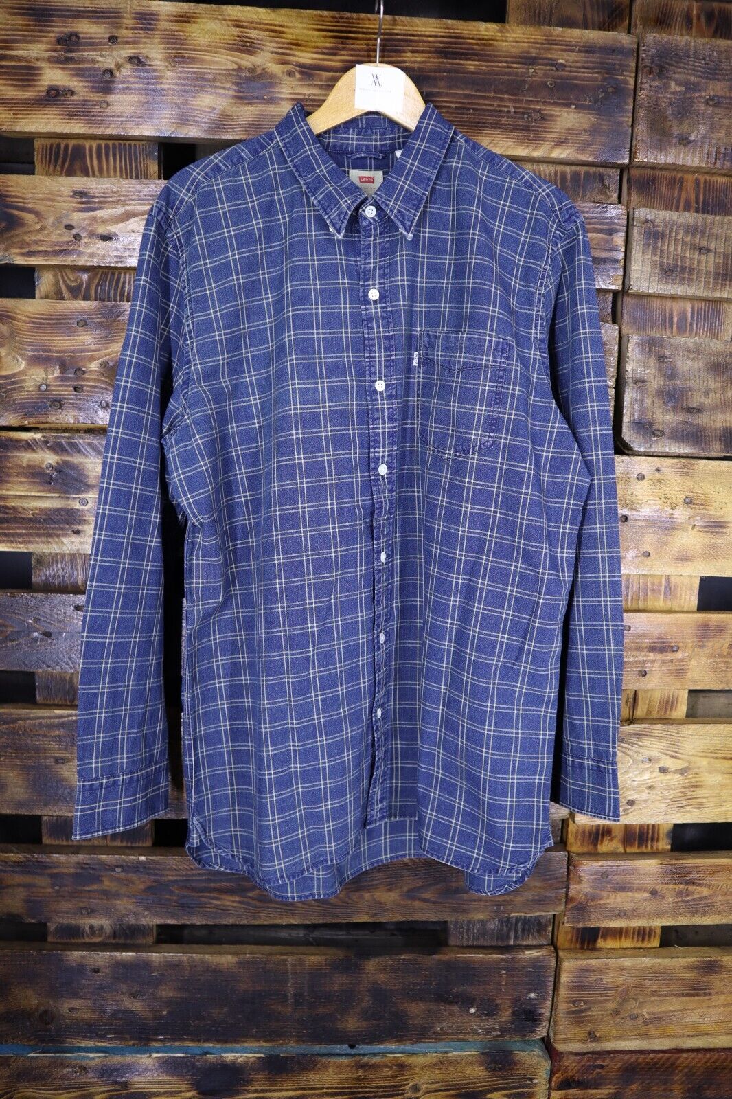 Levis - Camicia Uomo  Comfort Blu Notte Cotone Manica lunga Pre Owned TG XL