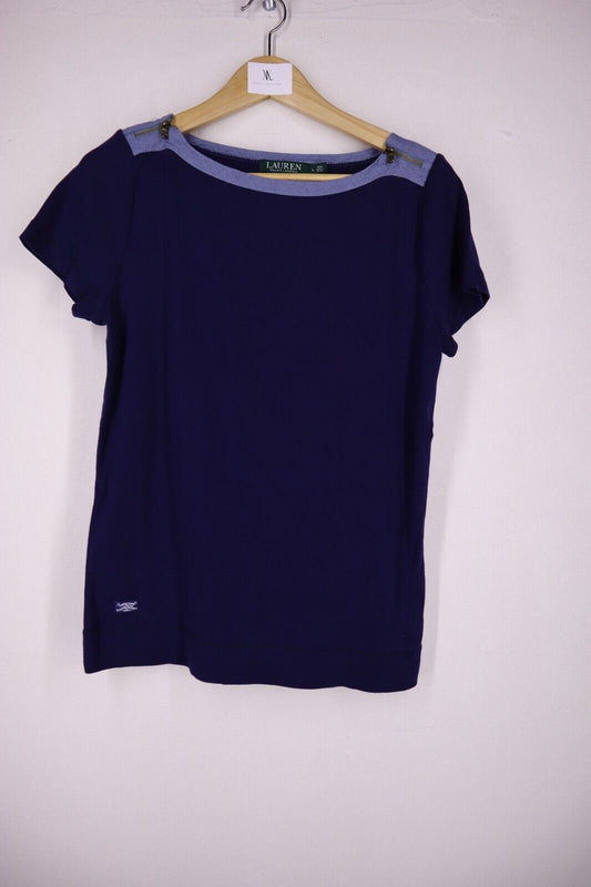 Ralph Lauren Donna - Maglia a Manica corta Cotone Woman Logo TG L EXCLUSIVE