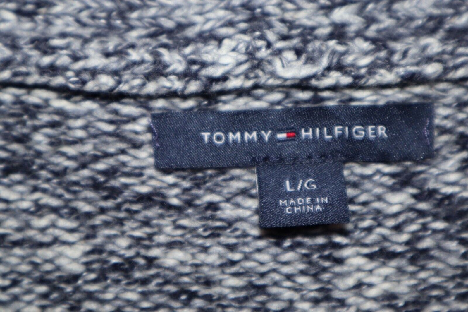 Tommy Hifiger - Donna Taglia L Grigio Maglioncino Cardigan In Cotone Sweater