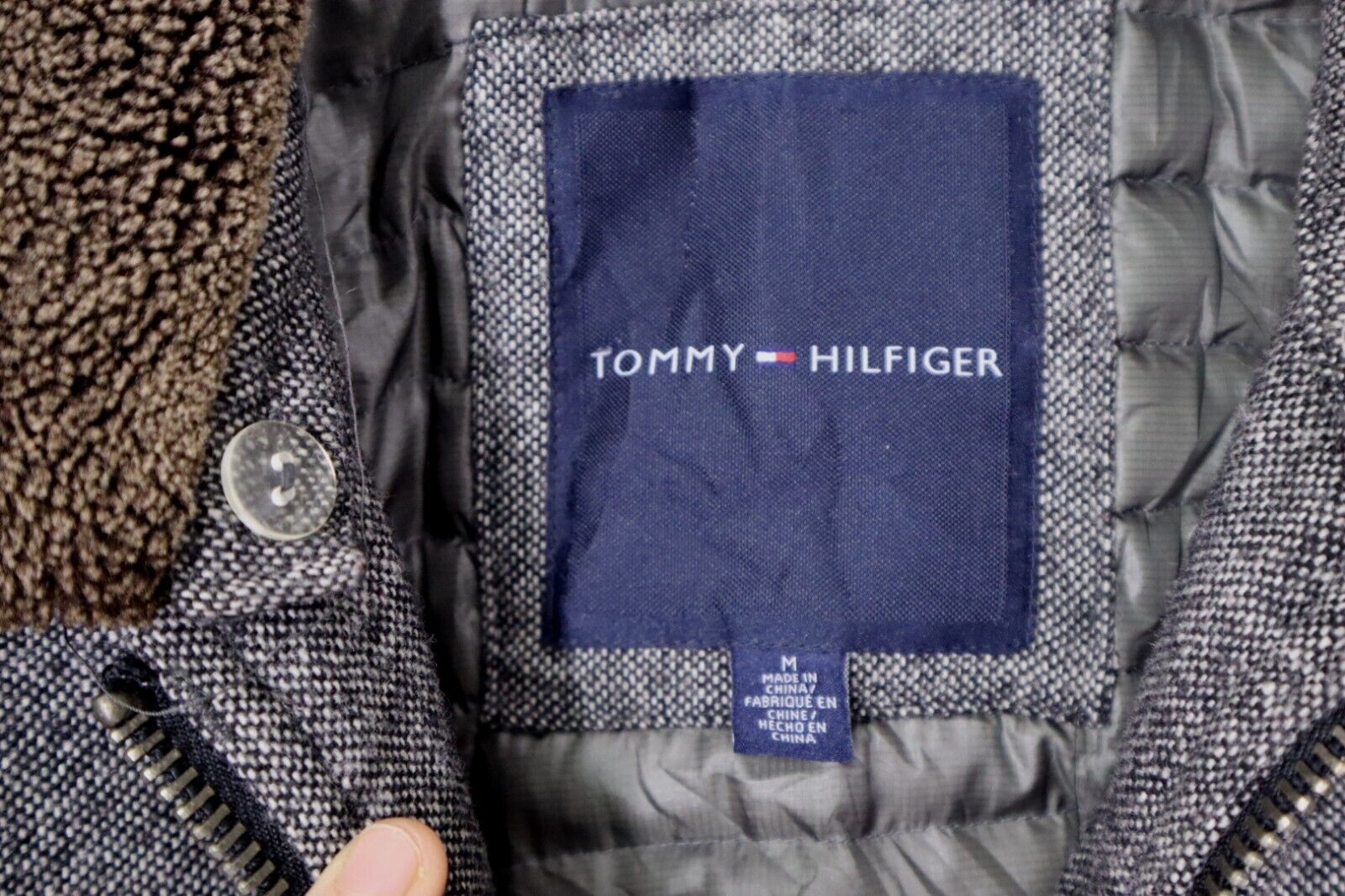 Giubbotto Invernale Tommy Hilfiger Taglia M Uomo Grigio Winter Jacket Man