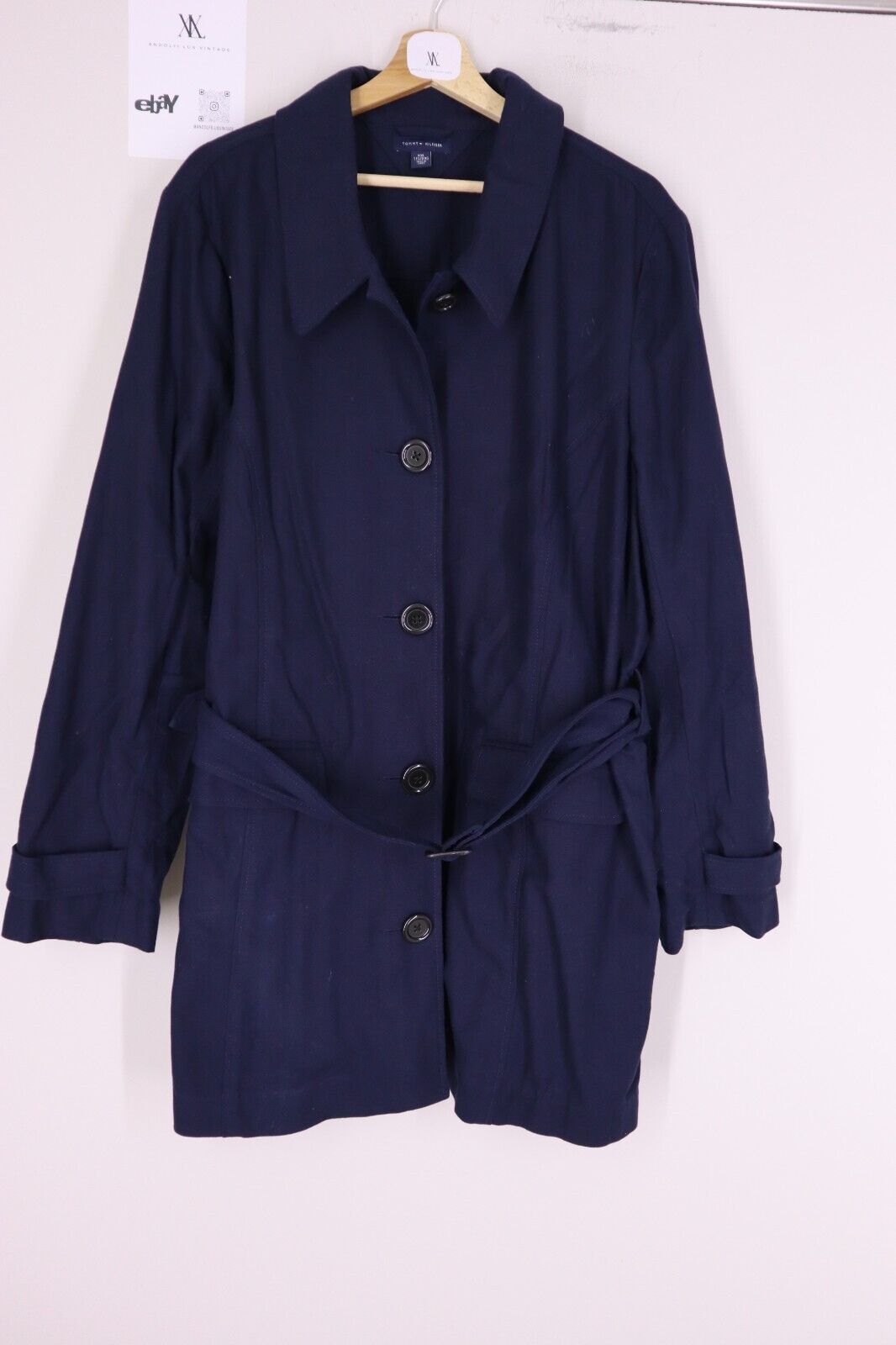 Tommy Hilfger Donna Cappotto Cotone TG XXL SIZE 2XL Giubbotto Lungo BLU