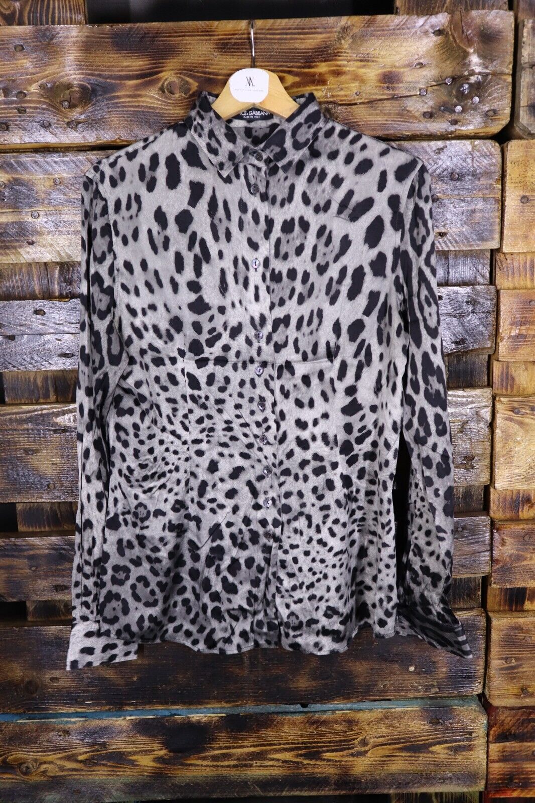 DOLCE & GABBANA CAMICIA SETA DONNA TG. 42/28 COTTON SHIRT WOMAN LEOPARDATA