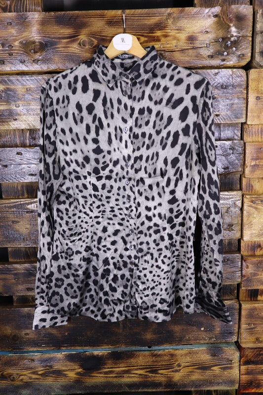 DOLCE & GABBANA CAMICIA SETA DONNA TG. 42/28 COTTON SHIRT WOMAN LEOPARDATA