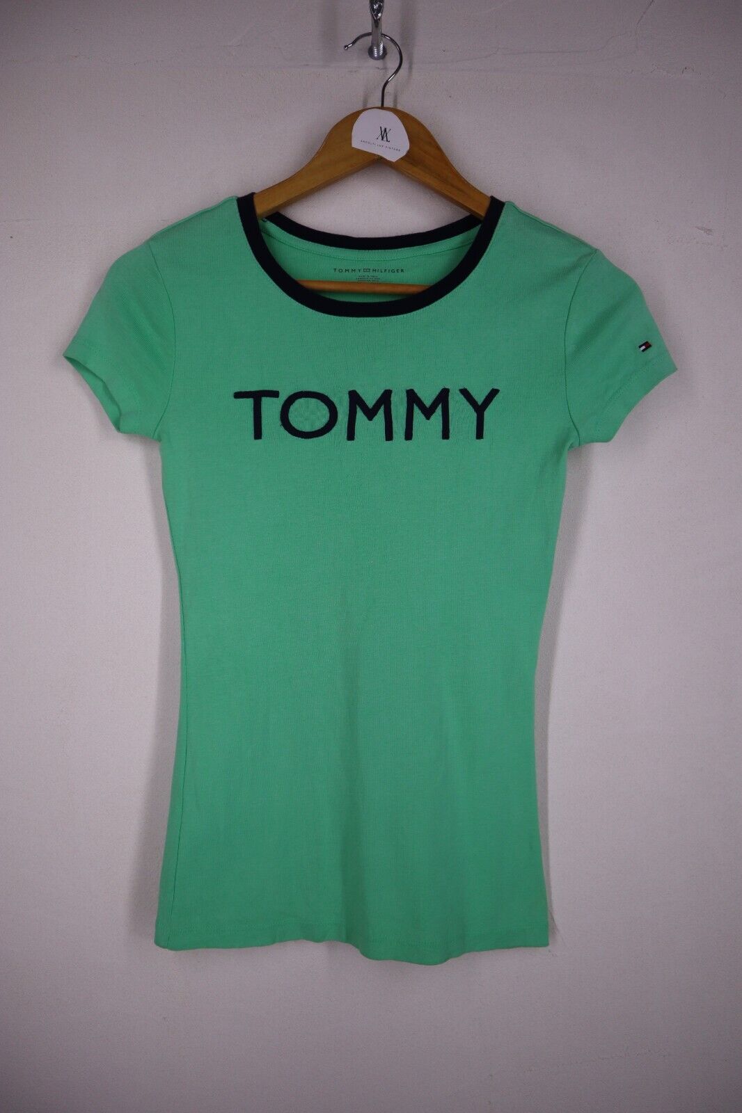 TOMMY HILFIGER T-Shirt Logo maglietta donna con manica corta TG XS SIZE XS