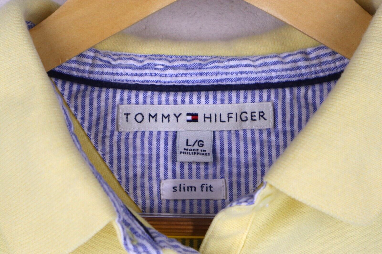 TOMMY HILFIGER POLO T-Shirt Logo maglietta donna WOMAN TG L con manica corta