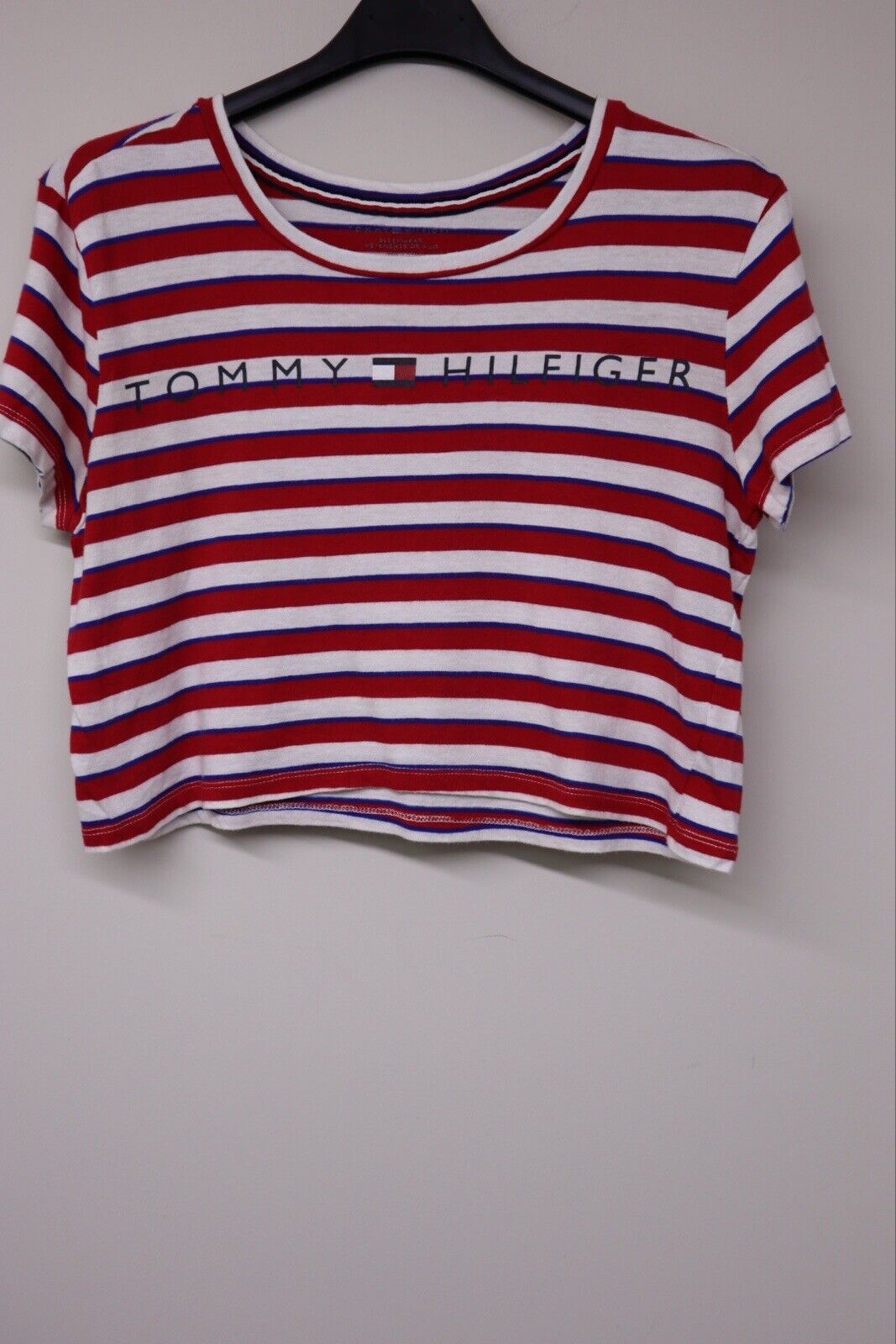 TOMMY HILFIGER T-Shirt Logo maglietta donna con manica corta TG XS