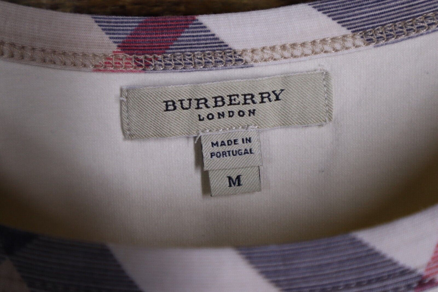 Maglia Burberry TG M Donna Logo Comodo Cotone Pratico Maniche CORTE Woman