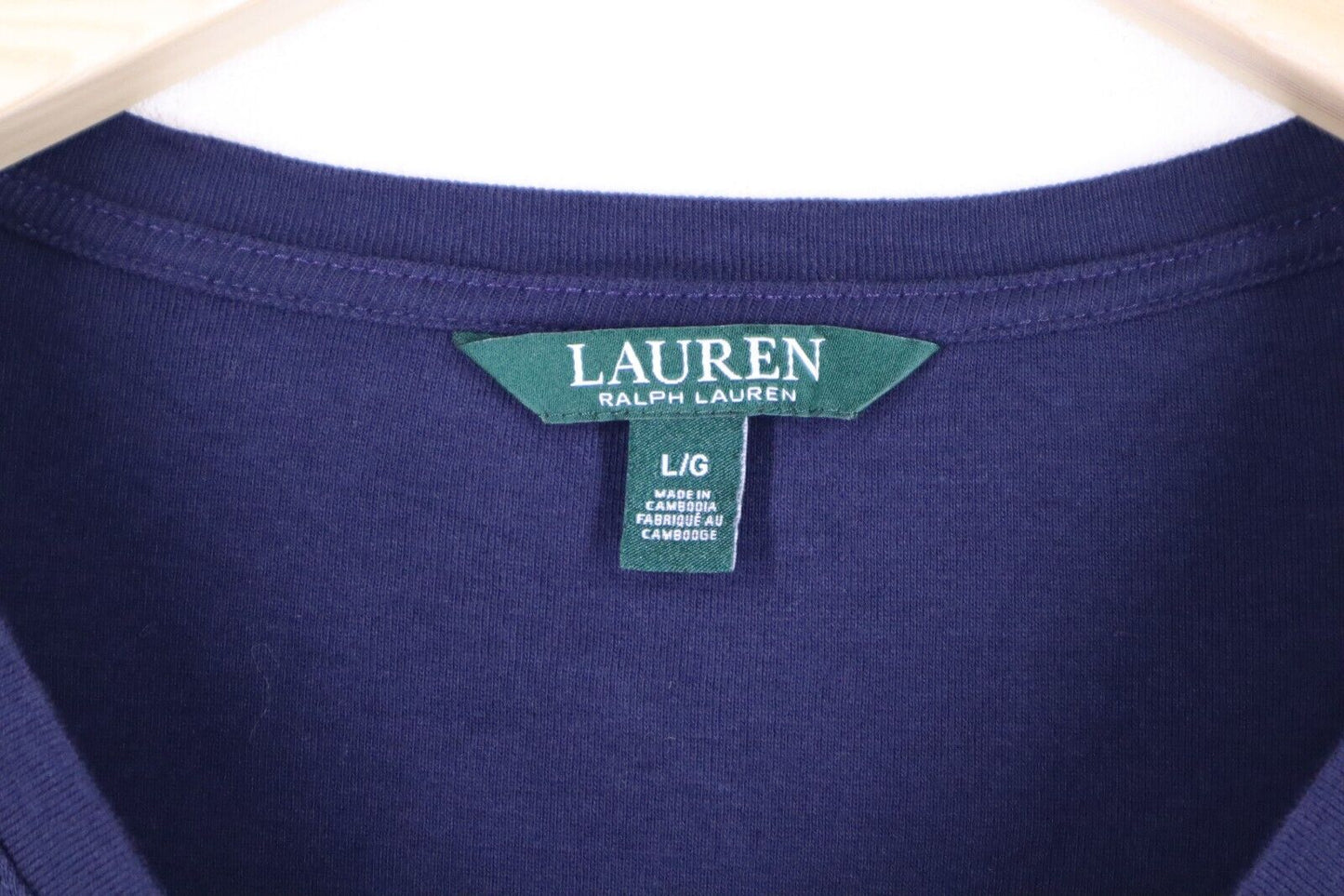 Ralph Lauren - T-Shirt Donna Cotone Woman Logo TG L SIZE L Manica 3/4