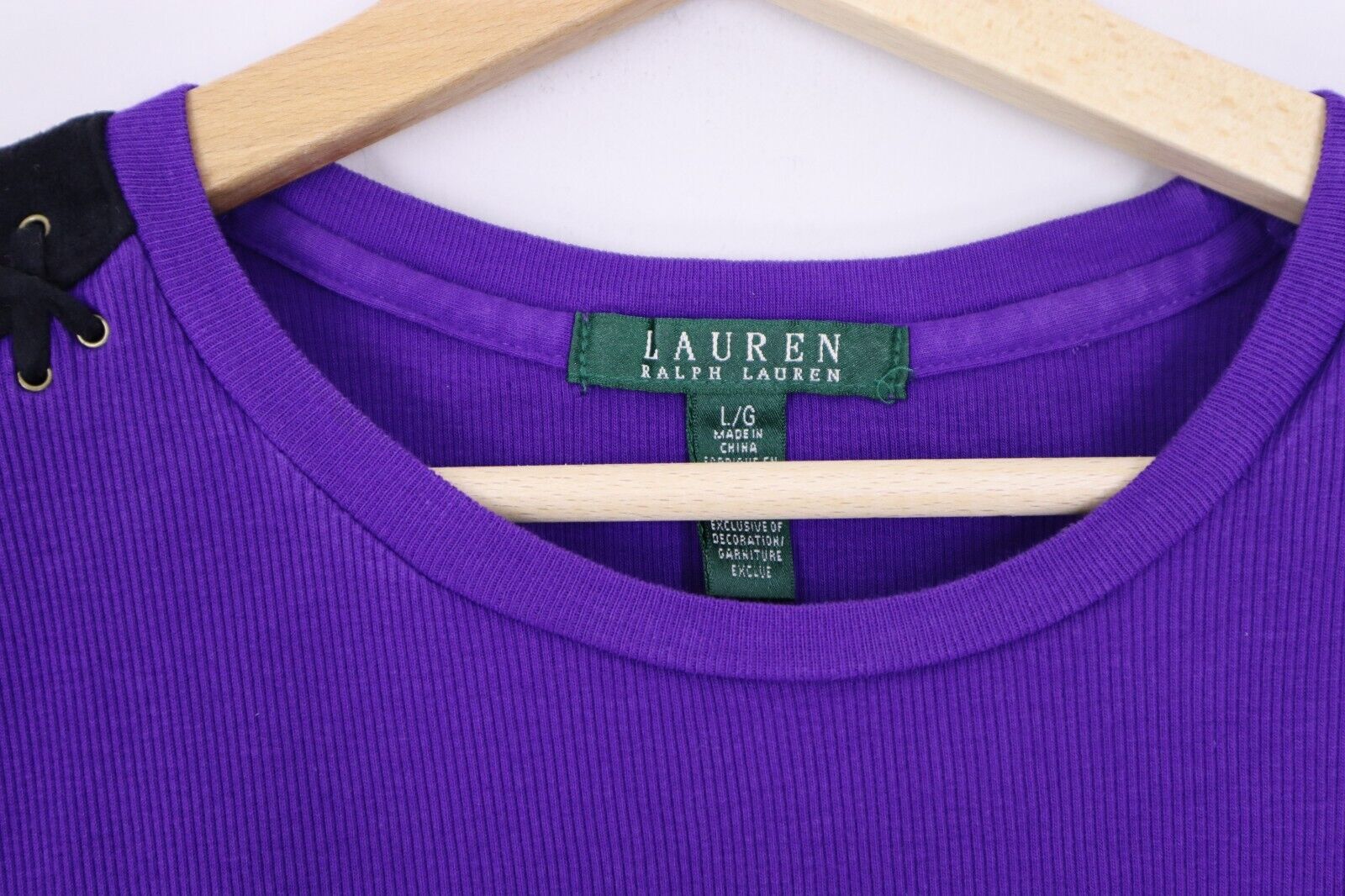 Ralph Lauren Donna - Maglia a Maniche Lunghe Cotone Woman Logo TG L SIZE L