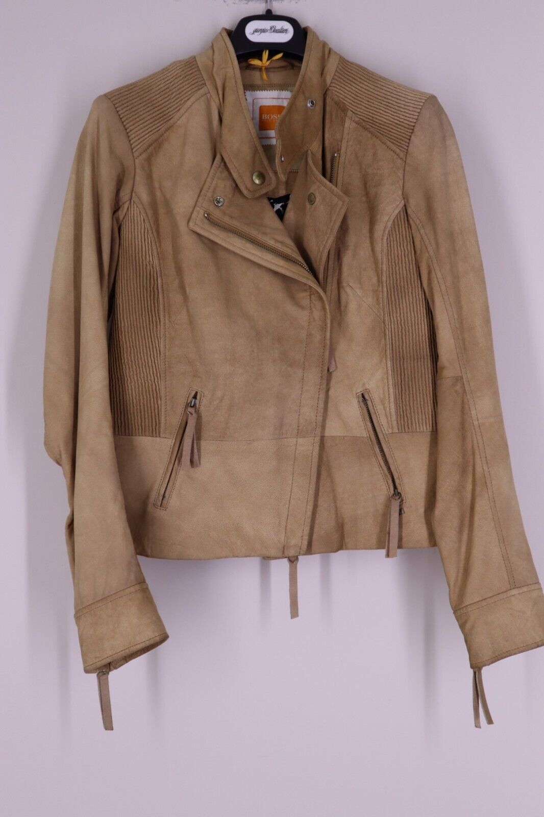 Hugo Boss - Donna Giubbotto Di Pelle Jacket Real Leather TG 40 IT SIZE S