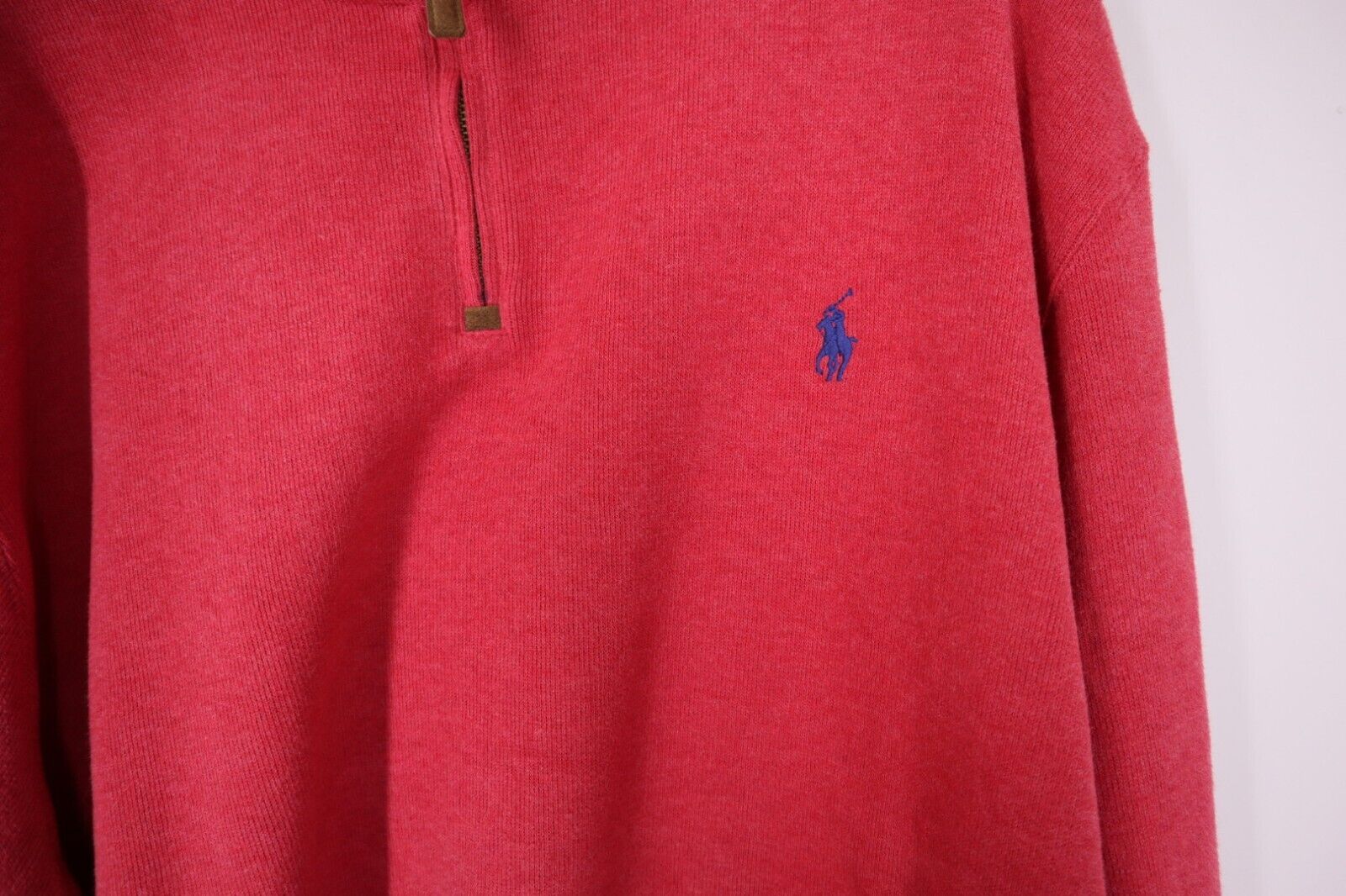 Ralph Lauren Uomo TG XXL Felpa RL mezza zip Rossa con cerniera