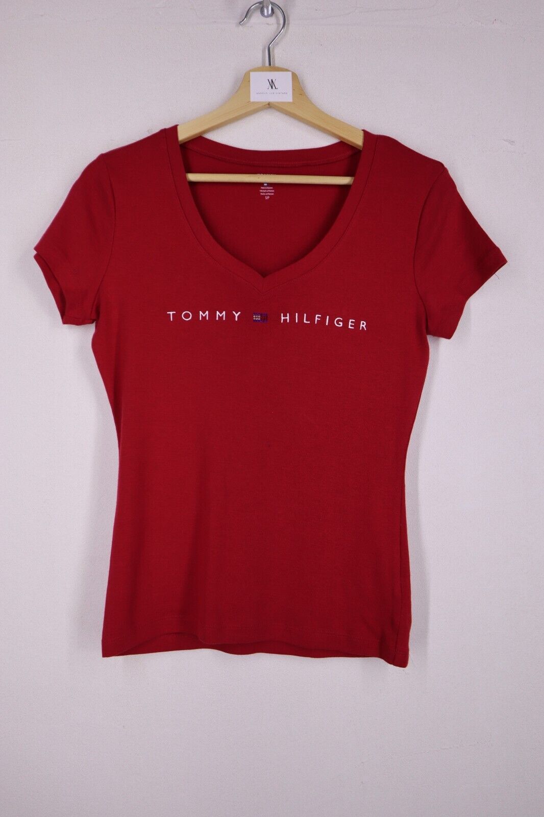 TOMMY HILFIGER T-Shirt Logo maglietta donna TG S SIZE S con manica corta