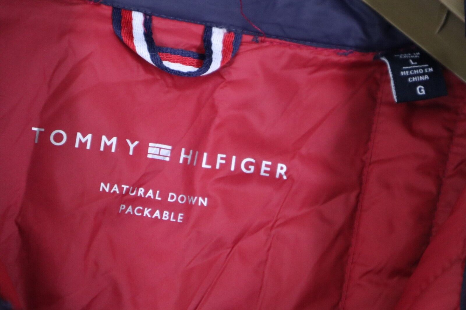 Tommy Hilfiger Giubbotto Uomo Taglia L Giubbino Giacca Blu Piumino Inverno